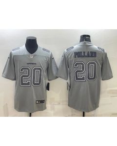 Men's Dallas Cowboys #20 Tony Pollard Grey Atmosphere Fashion Stitched Jersey
