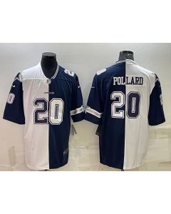 Men's Dallas Cowboys #20 Tony Pollard Navy White Split Vapor Untouchable Limited Stitched Jersey