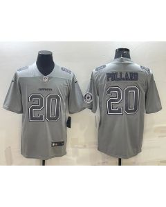 Men's Dallas Cowboys #20 Tony Pollard With Patch Grey Atmosphere Fashion Stitched Jersey