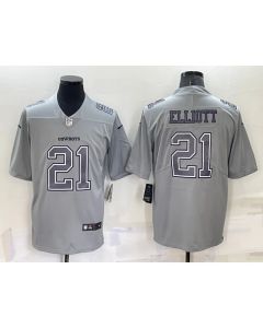 Men's Dallas Cowboys #21 Ezekiel Elliott Grey Atmosphere Fashion Stitched Jersey