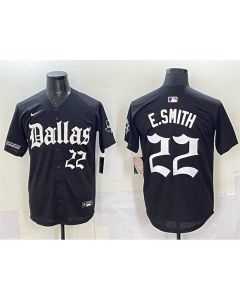 Men's Dallas Cowboys #22 Emmitt Smith Black "Gothic Lone Star Edition" Limited Stitched Baseball Jersey (Black)