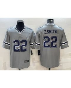 Men's Dallas Cowboys #22 Emmitt Smith Grey Inverted Edition Stitched Jersey