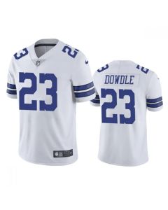 Men's Dallas Cowboys #23 Rico Dowdle White Vapor Limited Stitched Football Jersey