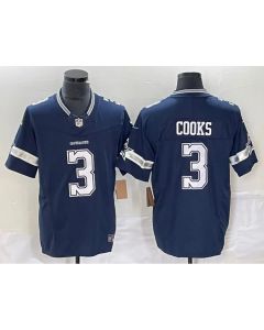 Men's Dallas Cowboys #3 Brandin Cooks Navy 2023 F.U.S.E. Limited Stitched Football Jersey
