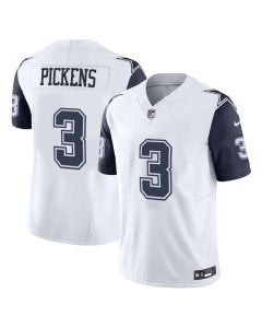 Men's Dallas Cowboys #3 George Pickens White F.U.S.E. Vapor Limited Stitched Football Jersey (White)