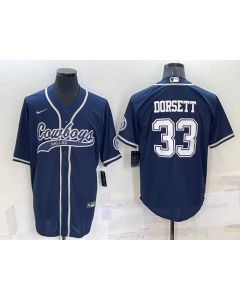 Men's Dallas Cowboys #33 Tony Dorsett Navy Cool Base Stitched Baseball Jersey