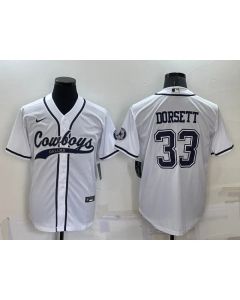 Men's Dallas Cowboys #33 Tony Dorsett White Cool Base Stitched Baseball Jersey
