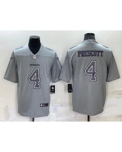 Men's Dallas Cowboys #4 Dak Prescott Grey Atmosphere Fashion Stitched Jersey
