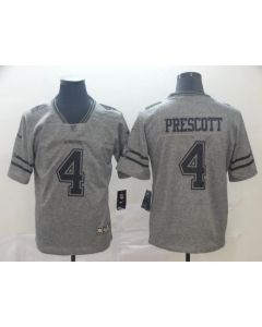 Men's Dallas Cowboys #4 Dak Prescott Grey Stitched NFL Jersey