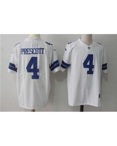 Men's Dallas Cowboys #4 Dak Prescott White Stitched NFL Vapor Untouchable Limited Jersey