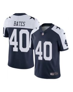Men's Dallas Cowboys #40 Bill Bates Navy Vapor Limited Stitched Jersey