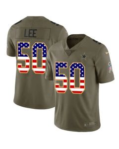 Men's Dallas Cowboys #50 Sean Lee 2017 Salute to Service Olive USA Flag Stitched NFL Limited Jersey