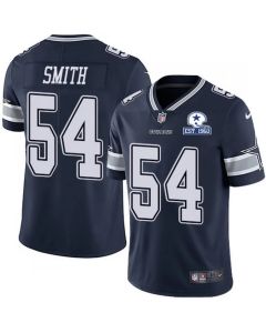 Men's Dallas Cowboys #54 Jaylon Smith Navy With Established In 1960 Patch Limited Stitched Jersey