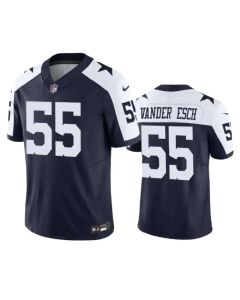 Men's Dallas Cowboys #55 Leighton Vander Esch Navy 2023 F.U.S.E. Vapor Limited Stitched Football Jersey