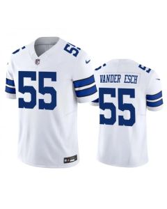 Men's Dallas Cowboys #55 Leighton Vander Esch White 2023 F.U.S.E. Vapor Limited Stitched Football Jersey
