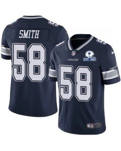 Men's Dallas Cowboys #58 Aldon Smith Navy With Established In 1960 Patch Limited Stitched Jersey