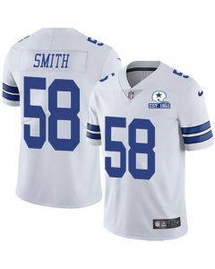 Men's Dallas Cowboys #58 Aldon Smith White With Established In 1960 Patch Limited Stitched Jersey