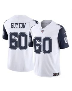 Men's Dallas Cowboys #60 Tyler Guyton White 2024 Draft F.U.S.E Color Rush Limited Stitched Football Jersey