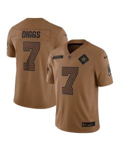 Men's Dallas Cowboys #7 Trevon Diggs 2023 Brown Salute To Service Limited Stitched Football Jersey