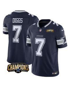 Men's Dallas Cowboys #7 Trevon Diggs Navy 2023 F.U.S.E. NFC East Champions Patch Stitched Football Jersey