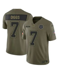 Men's Dallas Cowboys #7 Trevon Diggs Olive 2025 Salute to Service Retired Limited Jersey (Olive)