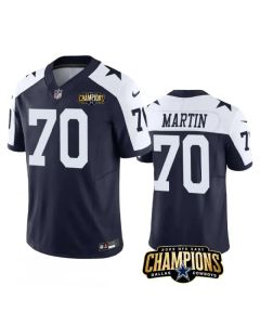 Men's Dallas Cowboys #70 Zack Martin Navy/White 2023 F.U.S.E. NFC East Champions Patch Stitched Football Jersey