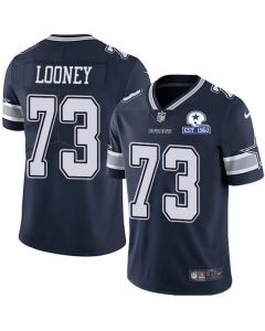 Men's Dallas Cowboys #73 Joe Looney Navy With Established In 1960 Patch Limited Stitched Jersey
