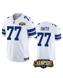 Men's Dallas Cowboys #77 Tyron Smith White 2023 F.U.S.E. NFC East Champions Patch Stitched Football Jersey