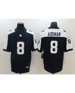 Men's Dallas Cowboys #8 Troy Aikman Navy Blue Thanksgiving Vapor Untouchable Throwback Limited Stitched NFL Jersey