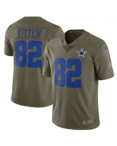 Men's Dallas Cowboys #82 Jason Witten Olive Salute to Service Limited Stitched NFL Jersey