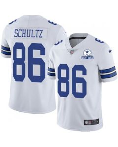 Men's Dallas Cowboys #86 Dalton Schultz White With Established In 1960 Patch Limited Stitched Jersey