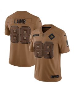 Men's Dallas Cowboys #88 CeeDee Lamb 2023 Brown Salute To Service Limited Stitched Football Jersey