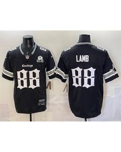 Men's Dallas Cowboys #88 CeeDee Lamb Black 2025 F.U.S.E. "Gothic Lone Star Edition" With Established In 1960 Patch Vapor Limited Stitched Football Jersey (Black)