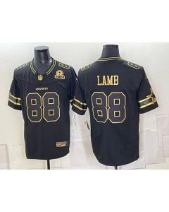 Men's Dallas Cowboys #88 CeeDee Lamb Black With Patch Vapor F.U.S.E. Limited Jersey (Style 2)
