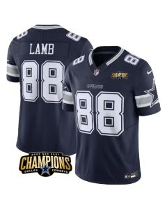 Men's Dallas Cowboys #88 CeeDee Lamb Navy 2023 F.U.S.E. NFC East Champions Patch Stitched Football Jersey