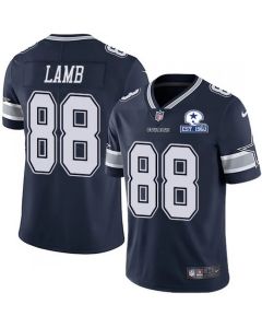 Men's Dallas Cowboys #88 CeeDee Lamb Navy With Established In 1960 Patch Limited Stitched Jersey