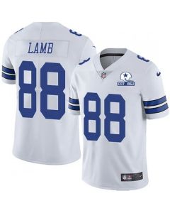 Men's Dallas Cowboys #88 CeeDee Lamb White With Established In 1960 Patch Limited Stitched Jersey