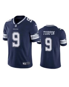 Men's Dallas Cowboys #9 KaVontae Turpin Navy Vapor Limited Stitched Football Jersey