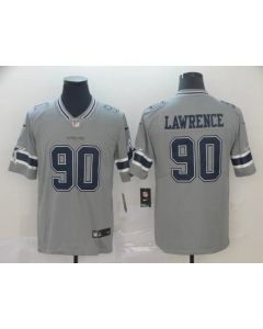 Men's Dallas Cowboys #90 Demarcus Lawrence Gray Inverted Legend Stitched NFL Jersey