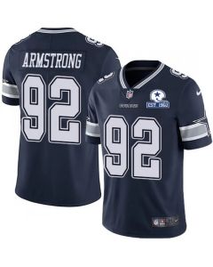 Men's Dallas Cowboys #92 Dorance Armstrong Navy With Established In 1960 Patch Limited Stitched Jersey