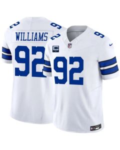 Men's Dallas Cowboys #92 Quinnen Williams White 2026 With 1-Star C Patch Vapor F.U.S.E Untouchable Limited Jersey