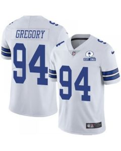 Men's Dallas Cowboys #94 Randy Gregory White With Established In 1960 Patch Limited Stitched Jersey
