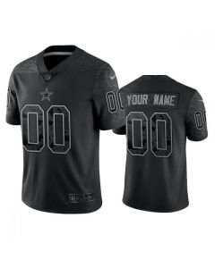 Men's Dallas Cowboys Active Player Custom Black Reflective Limited Stitched Football Jersey