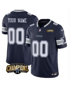 Men's Dallas Cowboys Active Player Custom Navy 2023 F.U.S.E. NFC East Champions Patch Stitched Football Jersey