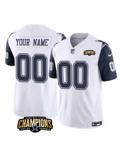 Men's Dallas Cowboys Active Player Custom White/Navy 2023 F.U.S.E. NFC East Champions Patch Stitched Football Jersey