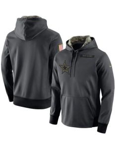 Men's Dallas Cowboys Anthracite Salute to Service Player Performance Hoodie
