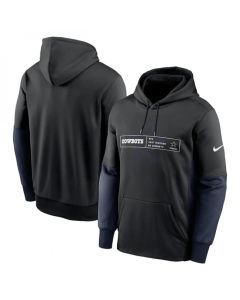 Men's Dallas Cowboys Black Color Block Fleece Performance Pullover Hoodie