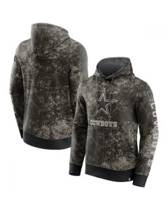 Men's Dallas Cowboys Black/Gray Blackout Tonal Pullover Hoodie