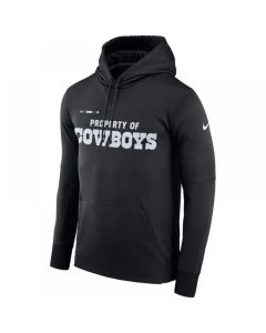 Men's Dallas Cowboys Black Sideline Property Of Performance Pullover Hoodie
