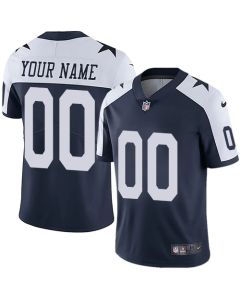 Men's Dallas Cowboys Customized Navy Blue Thanksgiving Vapor Untouchable NFL Stitched Limited Jersey